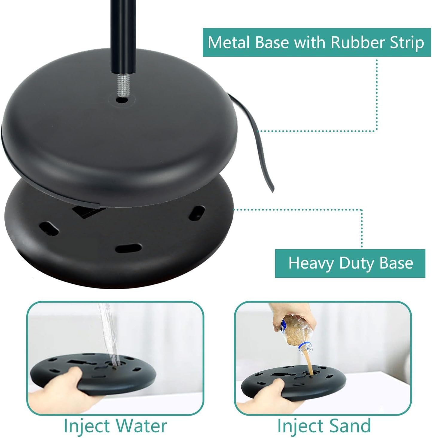 Sign Holder - 6 Packs Adjustable Standing Sign Stand Holder, Pedestal Floor Poster Stand 8.5x11 inch, Snap Frame for Vertical and Horizontal View, Sign Display Stand for Business Mall, Black