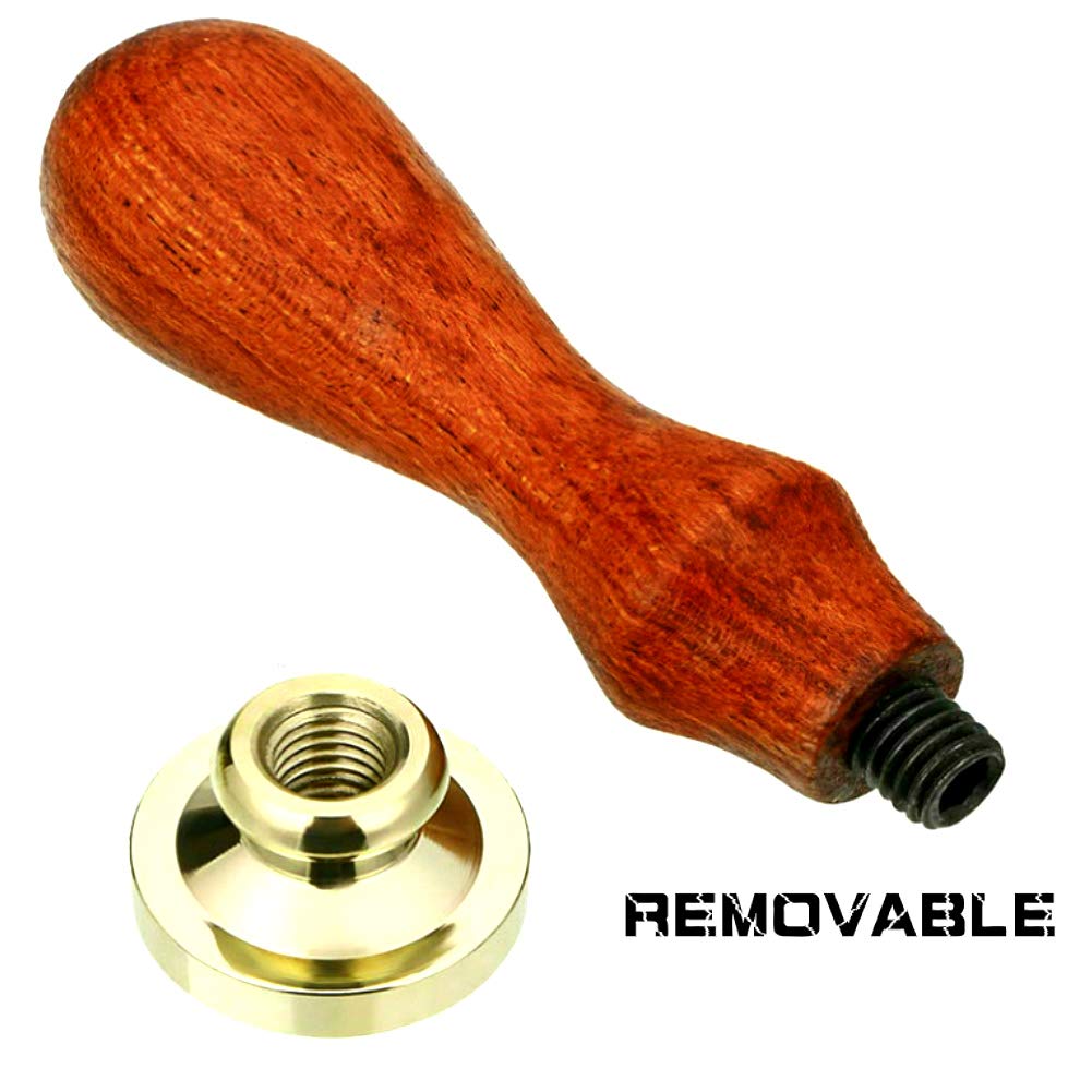 Wax Seal Stamp Set, ANBOSE Wax Seal Stamp Kit Including 6 Pieces Moon Star Mountain Sealing Wax Stamps Copper Seals + 1 Wooden Hilt, Moon Balloon Sealing Wax Stamp Kit for Cards Invitations