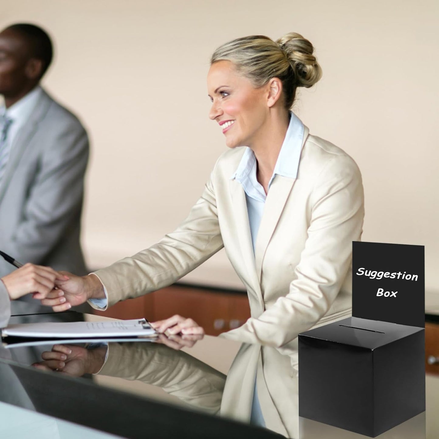 Ysglory 12 Pack Raffle Ticket Box Black Cardboard Suggestion Box with Slot Donation Ballot Boxes for Fundraising Collecting Business Card Voting Contest, 6 x 6 x 6 Inches