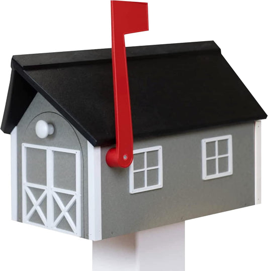 Peaceful Classics Poly Mailbox- Durable, Weather-Resistant Amish Craftsman Mailboxes for Outside Uses Like Front Yard and Road Side- Long-Lasting, Decorative, Modern Mailbox (Gray).