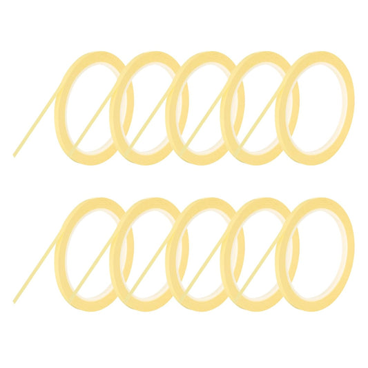 MECCANIXITY 10 Rolls Whiteboard Tape Graphic Chart Tape 5mm 54.7 Yard Art Tape Thin Self-Adhesive Pinstripe Tape Masking Tape for Gift Wrapping Craft Supplies, Light Yellow