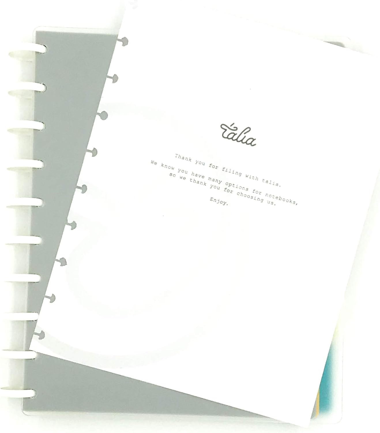 Talia Discbound Notebooks, Planner, Customizable, (Clear, Midsize (7.5in x 9.75in))