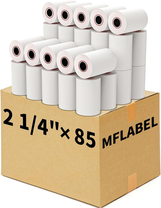 MFLABEL® 2500 Rolls 2 1/4" x 85' Thermal Paper Cash Register POS Receipt Paper