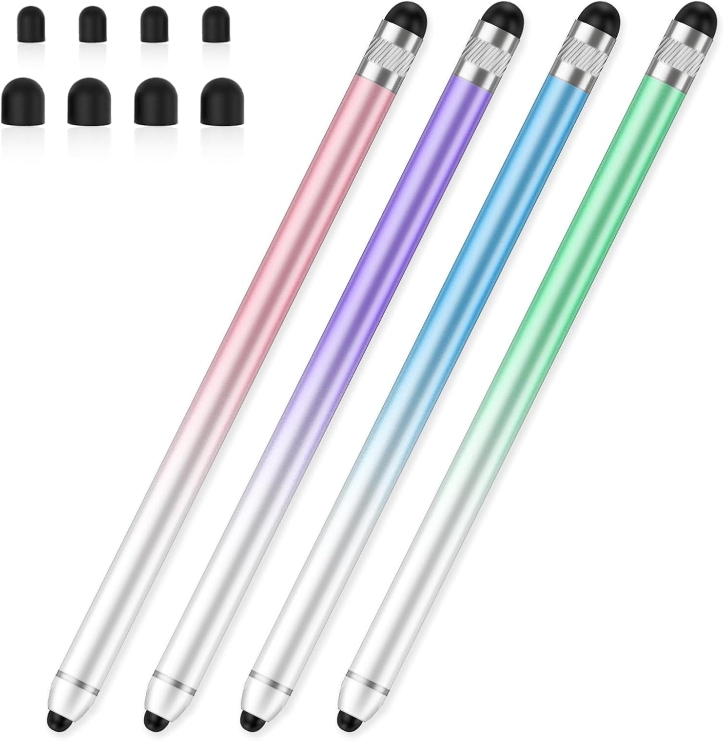 Stylus Pen for Touchscreen, Dual-end High Sensitivity Capacitive Stylus Pen for iPhone/iPad/Android/Samsung/Computer/Tablets, AmberVec Universal Stylists Pens for Touch Screens, 4 Pack