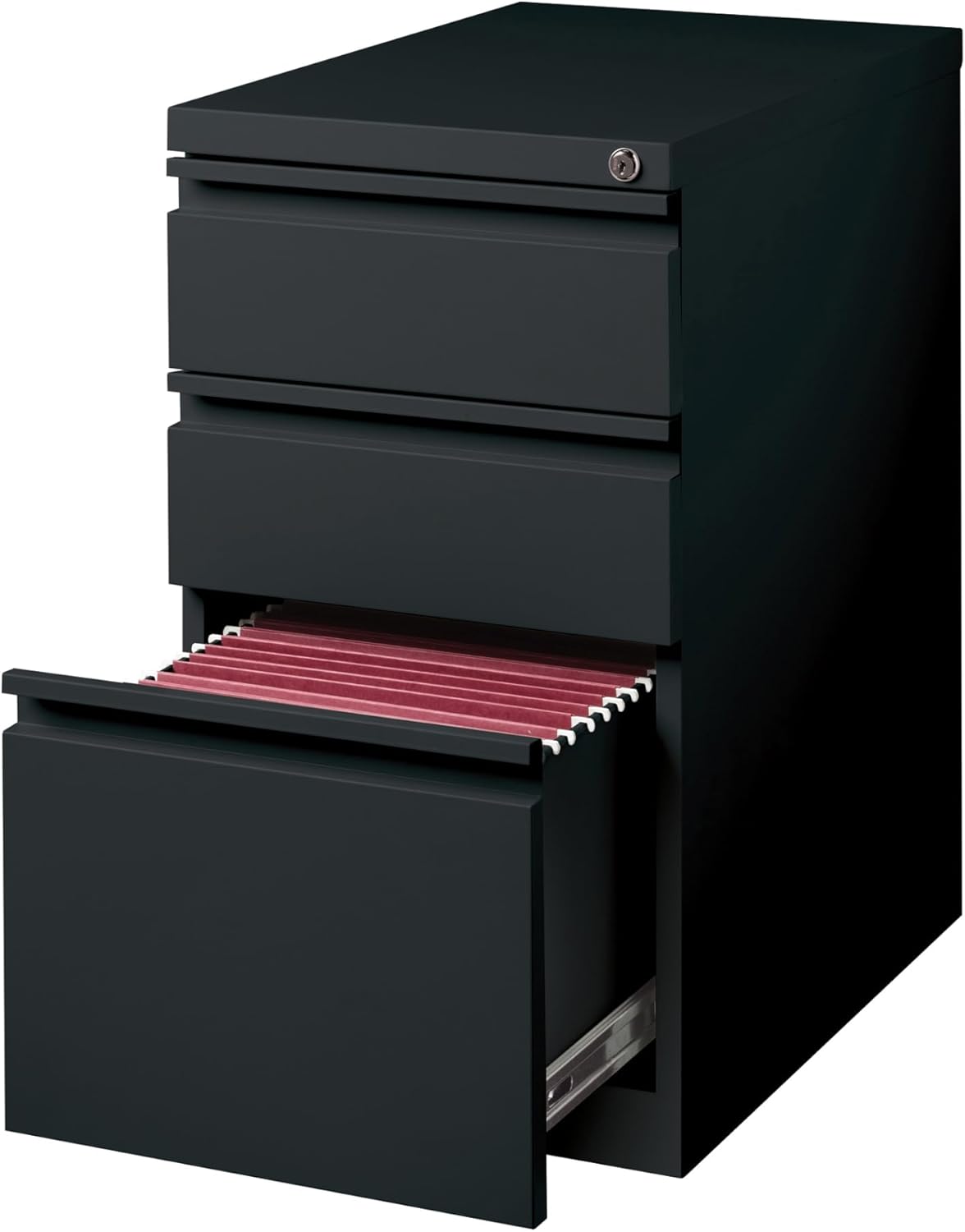 Workpro™ - File Cabinet - Vertical Mobile Pedestal File Cabinet - 19.87" x 15" x 27.75" - Black