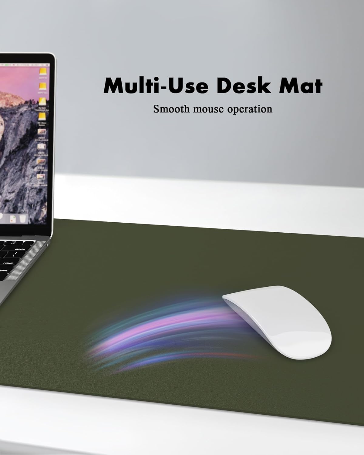 YSAGi Double-Sided Desk Pad, 35.4"x17" Leather Desk Mat, Eco Cork Desk Pad Protector,Large Mouse Pad,Waterproof Desk Blotter for Office/Home (Dark Green/Cork)