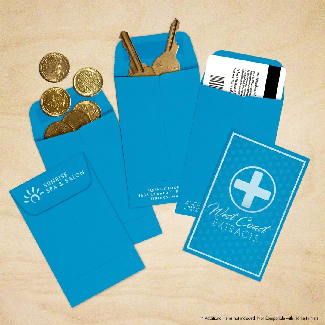 LUXPaper #1 Coin Envelopes | 2 1/4" x 3 1/2" | Pool Blue | 80lb. Text | 1,000 Qty