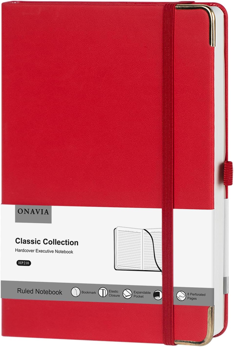 A5 Lined Journal Notebook - 100 GSM Thick Paper, Hardcover Journaling Notebook for Writing, Work, Travel, School, College Ruled Journal for Women and Men, PU Leather Note Book, 5.5”x8.3”- Red