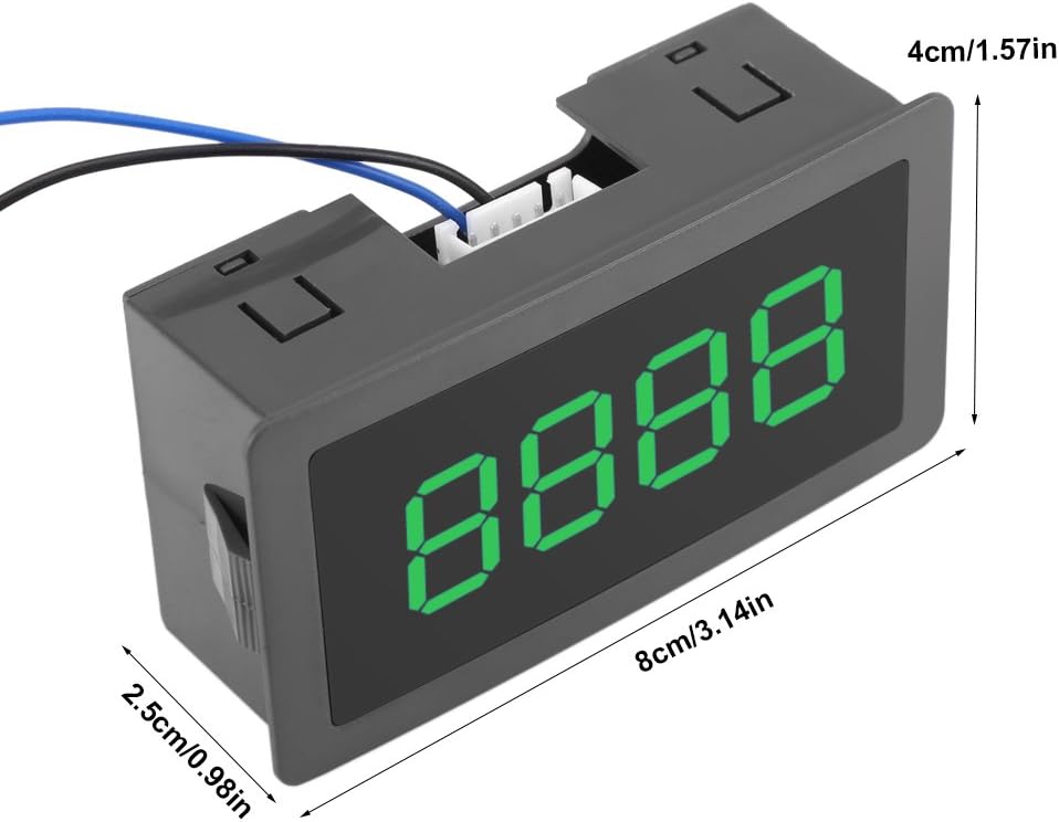 Digit Counter, DC 8-24V 4 Digit LED Digital Display 0-9999 Up/Down Plus/Minus Panel Counter Meter with Cable (Green)