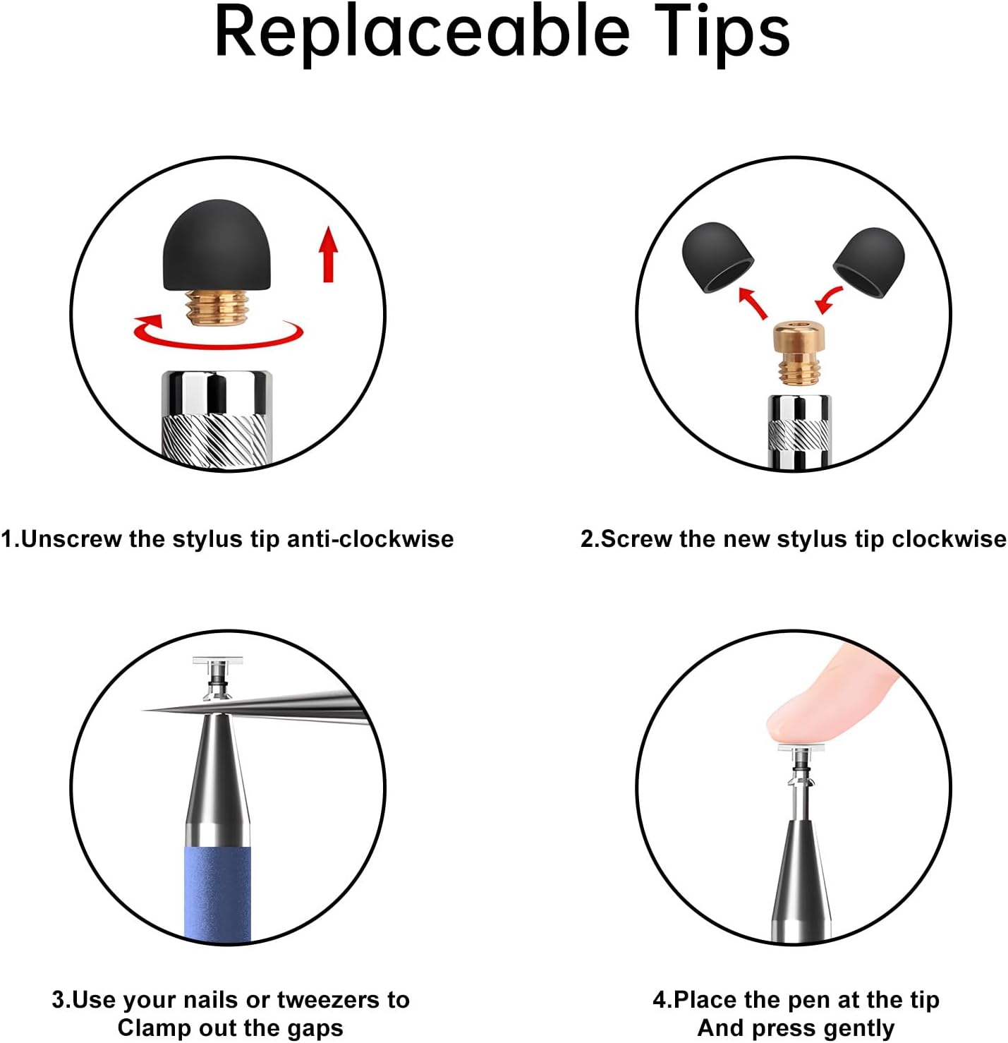 Bopomofo Stylus (5 Pcs),2-in-1 Stylus Pen for Touchscreen, High Precision and Sensitivity, Suitable for iPhone/ipad/Android Tablets, Compatible with Touch Screens,Blue