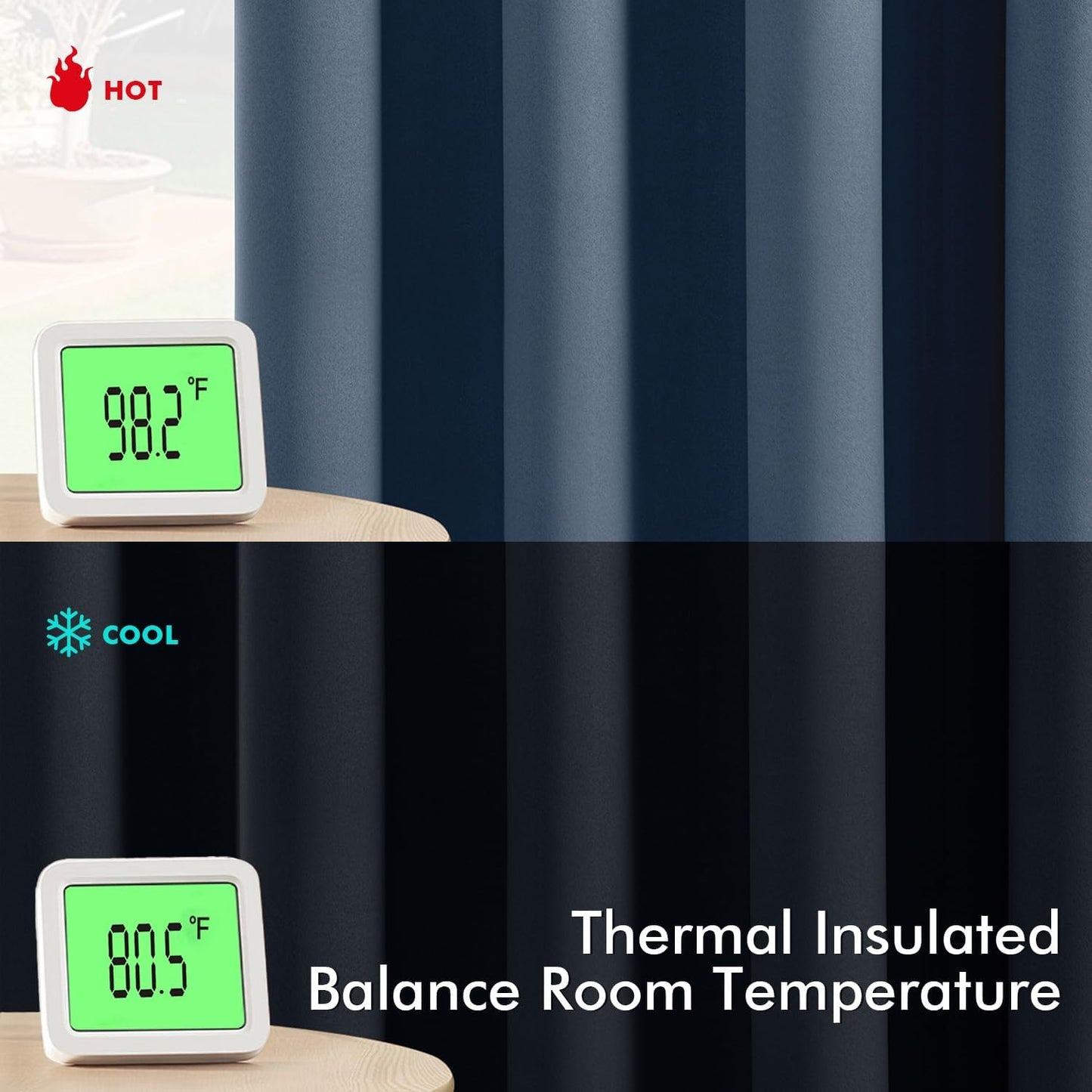 MIULEE Stone Blue Blackout Curtains for Bedroom Living Room 96 Inches Long 2 Panels, Thermal Insulated Room Darkening Drapes Solid Grommet Top Noise Reducing Light Blue Window Treatments 40x96 Inch