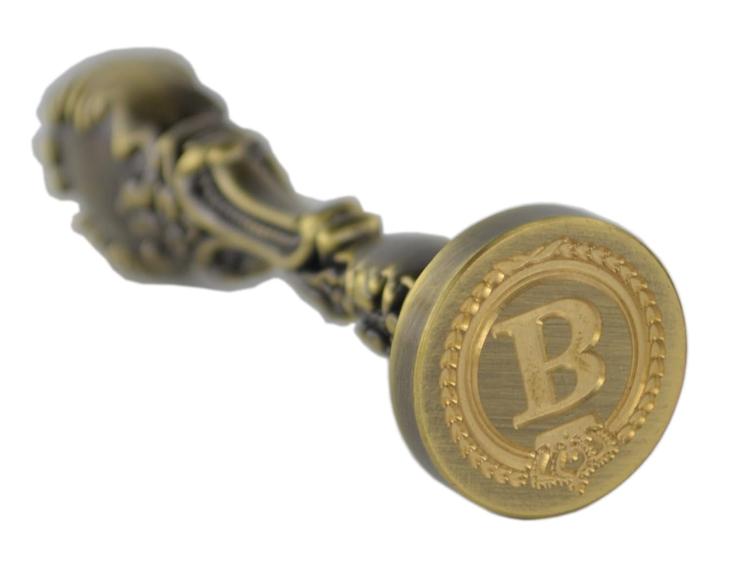 Samyo Creative Romantic Stamp Maker Classic Old-Fashioned Style Brass Color Wax Seal Sealing Stamp Vintage Antique Alphabet Initial Letter Set - (Letter B)