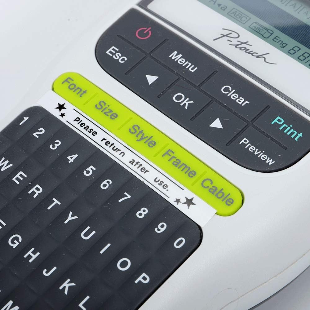 Label KINGDOM TZe-211 6mm Label Maker Tape Replacement for Brother TZe211 TZe TZ Tape 6mm 0.23 Laminated White 1/4 Inch Compatible with Brother P Touch PT-D210 PT-D220 PT-H110 PT-D400, 6-Pack