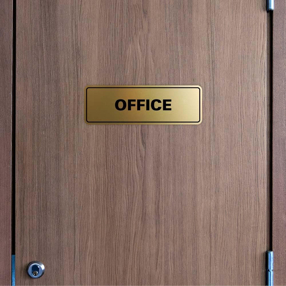 Signs ByLITA Standard Office Sign - Professional Business Signage - Easy to Install (Black/Silver) - Medium 2 Pack