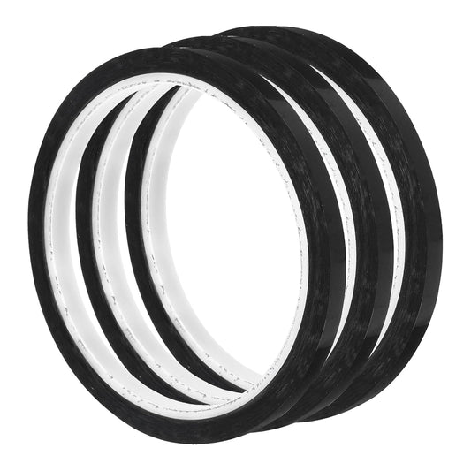 uxcell 3pcs 1/4" x 36 Yard Graphic Tape Whiteboard Grid Marking Tape Pinstripe Chart Line, Black