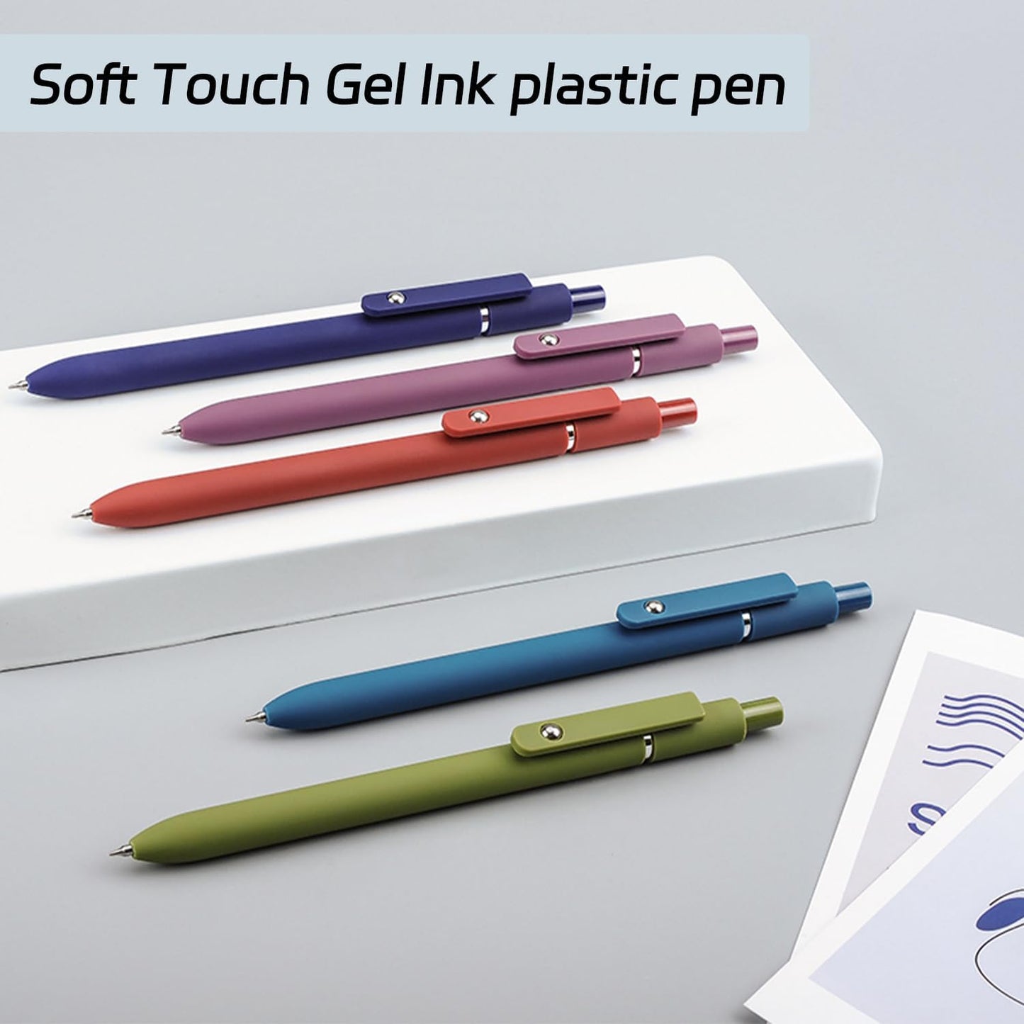 Gel Pens, 5Pcs 0.5mm Fine Point Black Ink Pens With Smooth Wirting,Office Desk Accessories,Quick Dry Pens For Journaling,Ballpoint for School Supplies, Gift for Women Men Student(Retro)