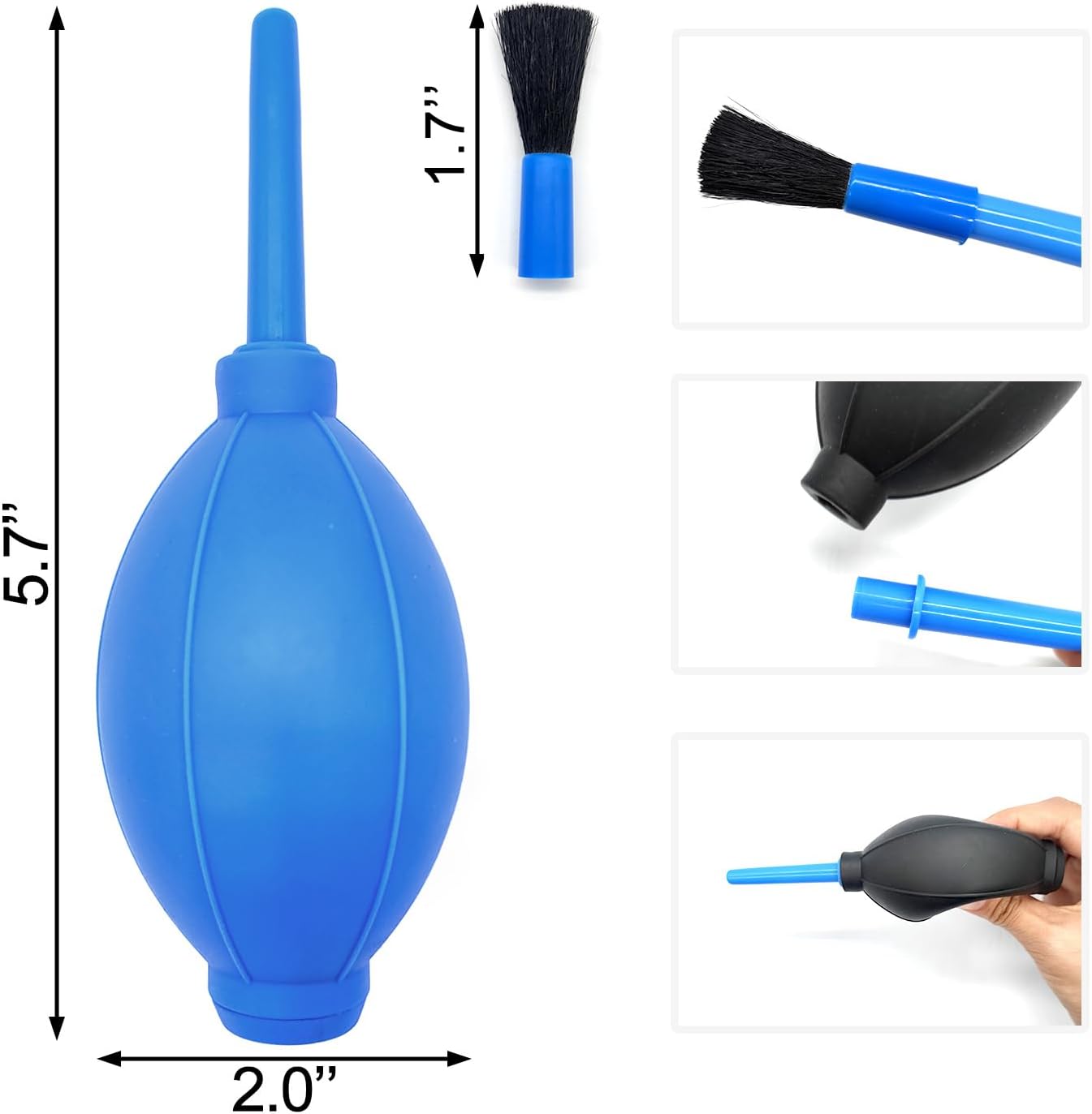 Medsuo 2pcs Air Blower with Soft Brush Manual Rubber Bulb Air Pump Dust Blower Cleaner for Camera Microscopes Telescope Eyepieces Guitars Filters Keyboards Records Cell Phones and Succulents