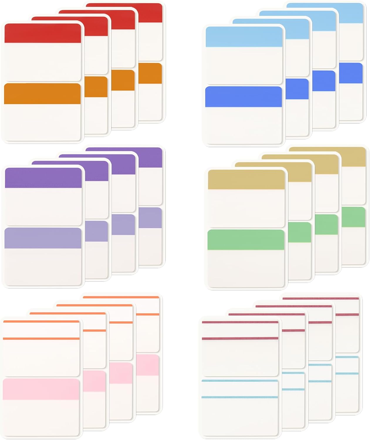 KICNIC Sticky Tabs 480 Pcs 2Inch, Pastel Book Tabs, Adhesive BOPP Page Tabs, Transparent Annotation Labels, Tabs for Notebooks, Small Markers for School, College, Office (12 Colors)