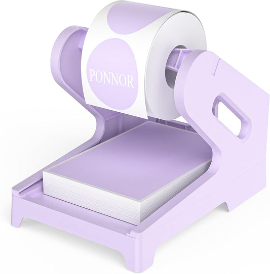PONNOR Label Holder Thermal Label Holder for Rolls and Fanfold Labels Shipping Label Stand Desktop Printer DIY Accessory Supplies for Home, Office (Fresh Purple)
