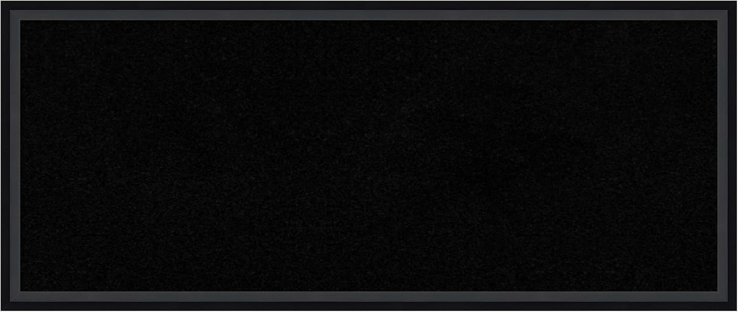 Amanti Art Black Cork Board for Wall, 13x31 Vision Board with Black Wood Frame, Medium Corkboard Office Decor for Home Organization, Modern Corkboard Pinboard to Display Items for Home Organization