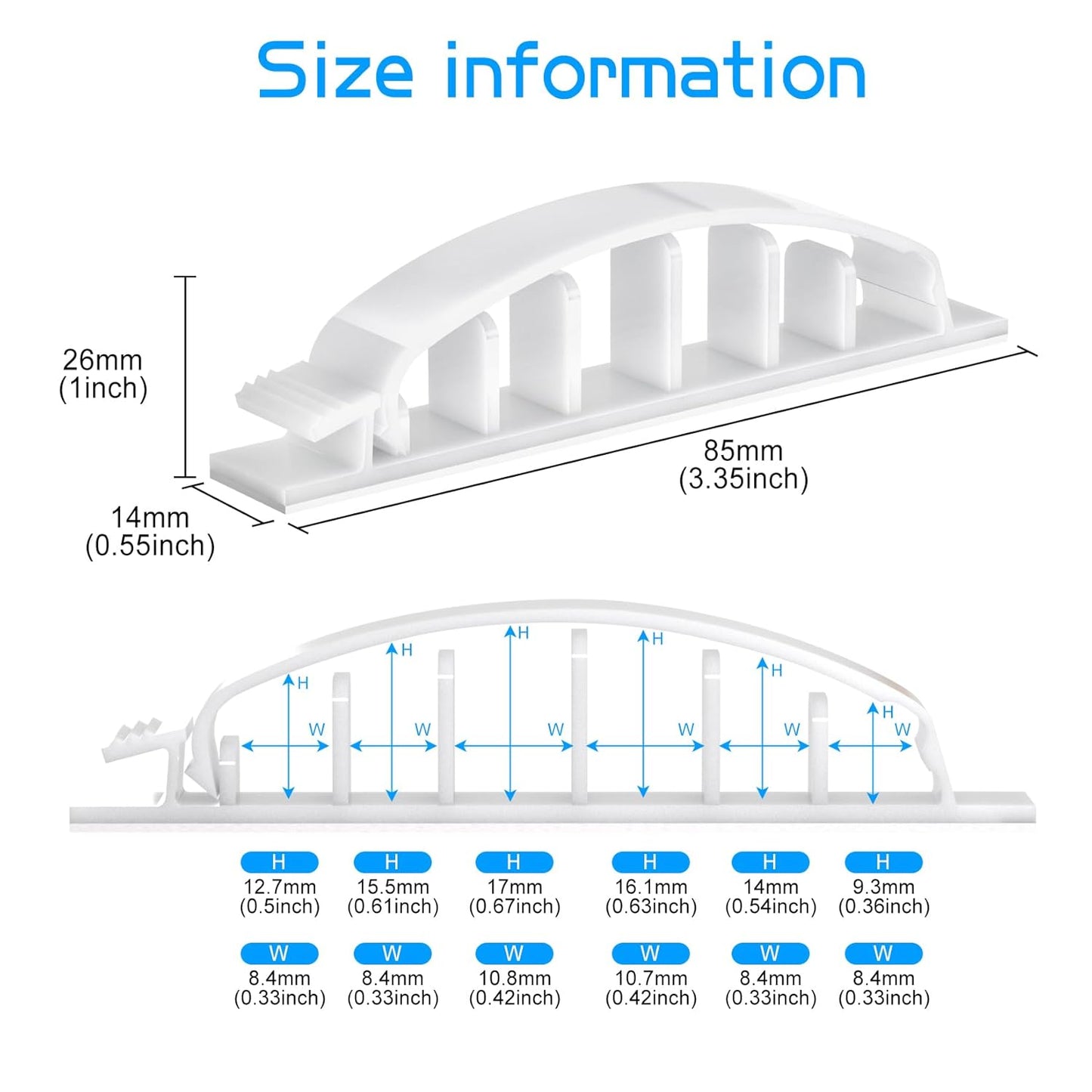 XHF 30pcs Adhesive Cable Wire Clips white, Outdoor Cable Management Wire Organizer Cord Holder for Under Desk, Car, Wall, TV PC Ethernet Cable