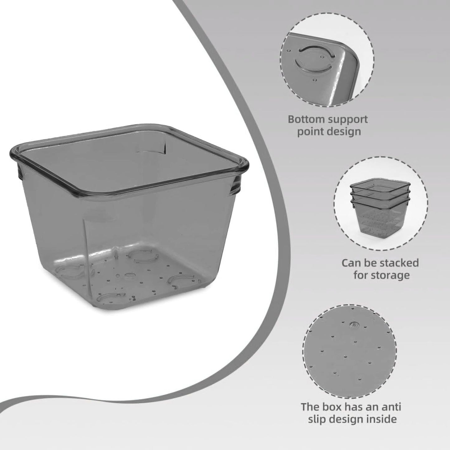 Kitchen Desk Drawer Organizers Storage for Office, Small Acrylic Vanity Trays Makeup Organizer for Drawer Bathroom Plastic Make up Organizers 25 Pcs Clear Black