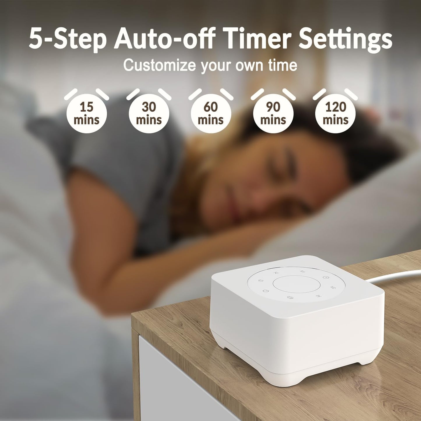 White Noise Sound Machine for Sleep 20 Soothing Sounds Noise Machine for 30 Level Volume 5 Timer Setting Favorite Setting Memory Function Touch Control Compact Portable for Adult/Baby (White)