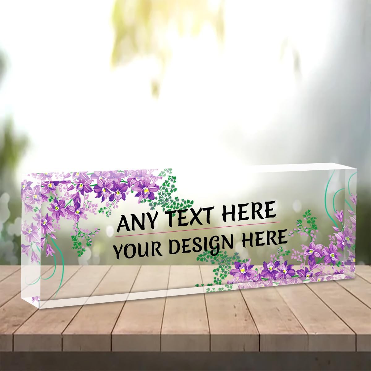 Agriism Office Desk Name Plate Personalized - Custom Name Plates for Desk - Custom Employee Appreciation Gifts - Office Gifts for Women,Boss,Employee,Teacher,Social Worker (Lavender Flower)