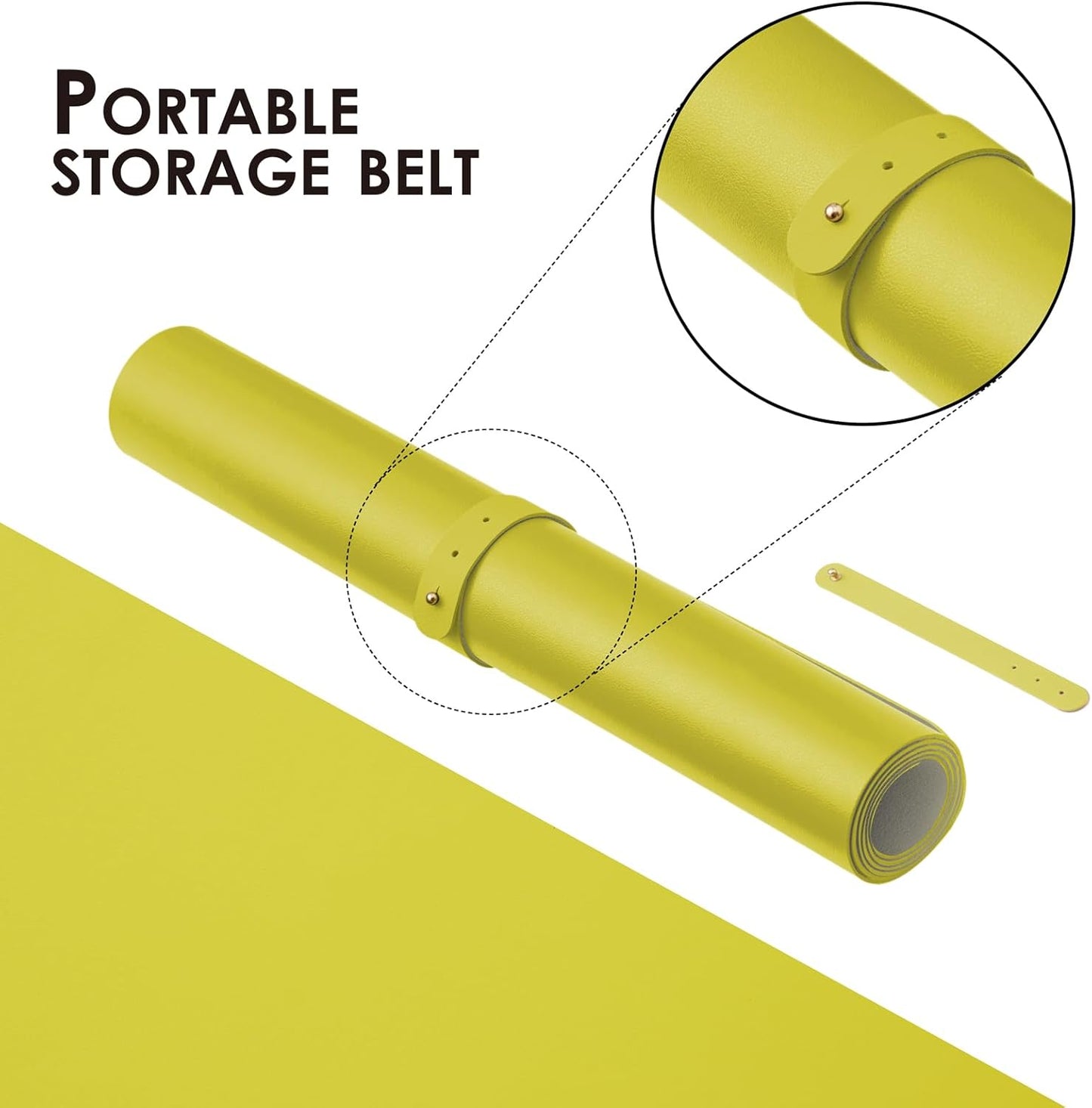 Leather Desk Mat - Non-Slip PU Desk Pad for Office and Home - Desk Organization and Accessories - Ideal for Large Mouse Pad and Desk Mats on Top of Desks (Lemon Yellow,31.5"x 15.7")