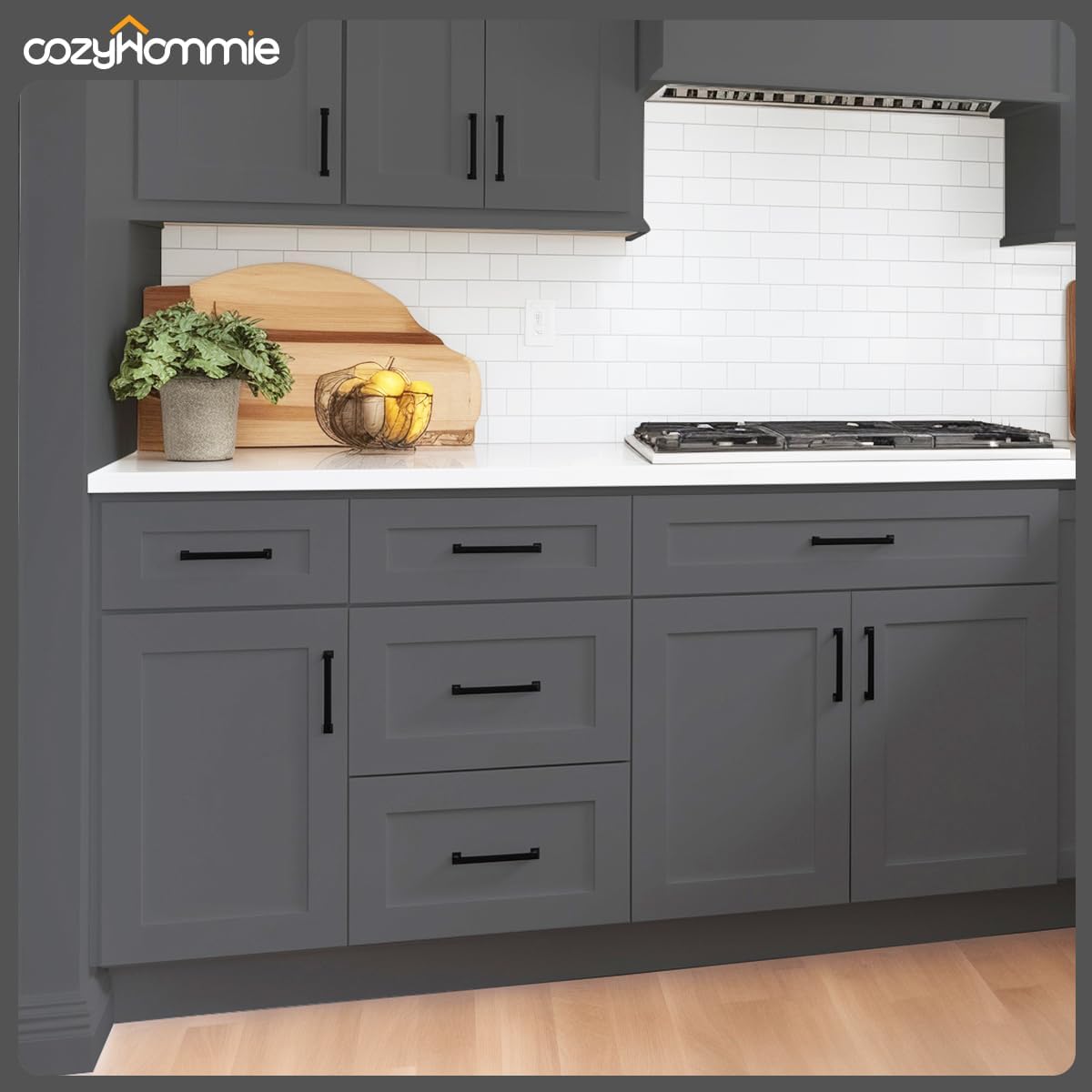 Shaker Style Pebble Grey Base Cabinet by Solid Wood for Kitchen, Bathroom, Bedroom or Office Featuring 3 Drawers, and Storage Separation(12" W x 24" D x 34-1/2" H)