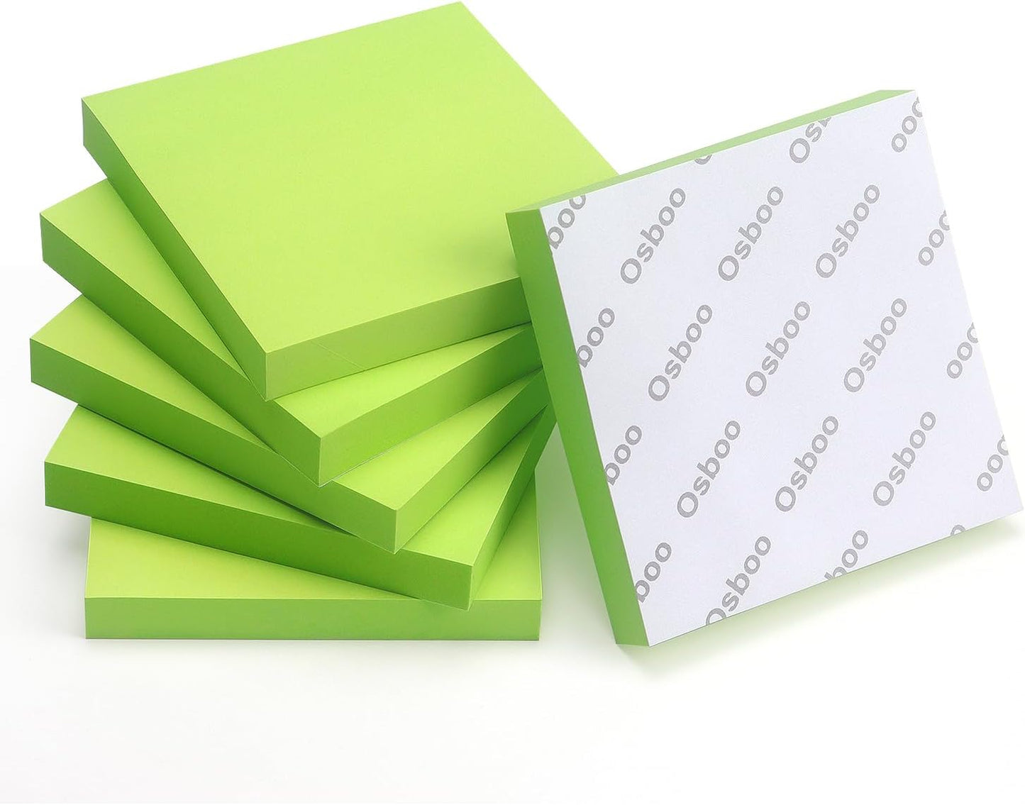 Sticky Notes 3x3 Self-Stick Notes Pads with 6 Bright Colors, Easy to Post for Office, School, Home, 6 Pads/Pack, 100 Sheets/Pad(Green)