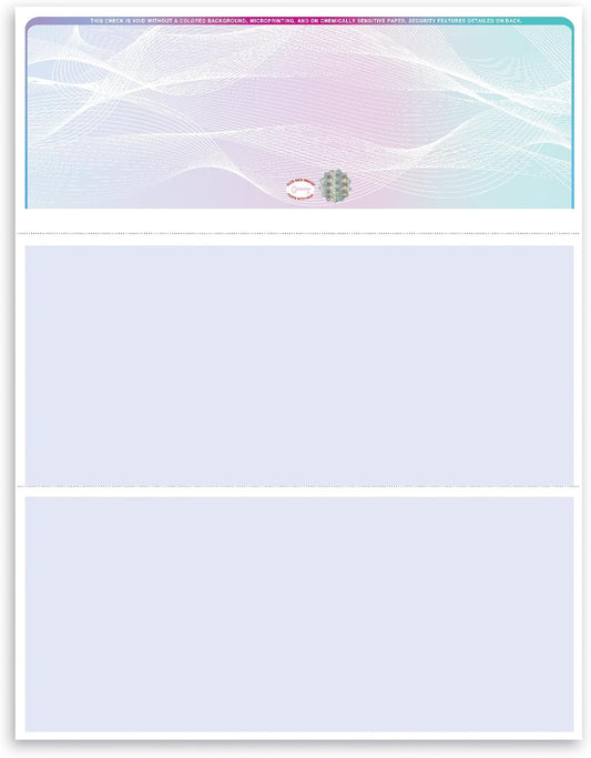 NextDayLabels Blank Check Paper - 100 Pack High-Security Laser Checks with Hologram - Top Check with Perforated Vouchers - Compatible with QuickBooks & Accounting Software - Made in USA