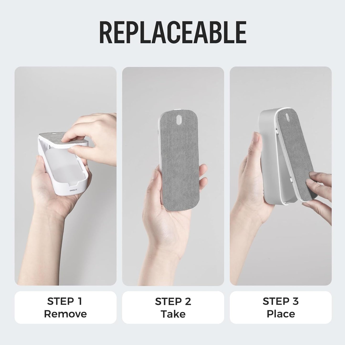 loukin All-in-One Dry Erase Eraser Refill Pads, Replaceable Pads Designed for Whiteboard Erasers, Ideal for Classroom, Home and Office Use, 6 Pack