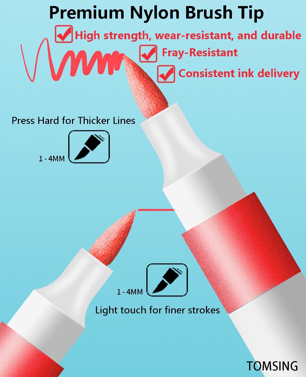 24 Colors Brush Markers Pens,Water-based Ink and Quick-Drying,Painting Supplies Perfect for Plastic Sheets Fabric Bags Ceramics Stone Pottery Wood and Handmade Crafts（24 Colors）