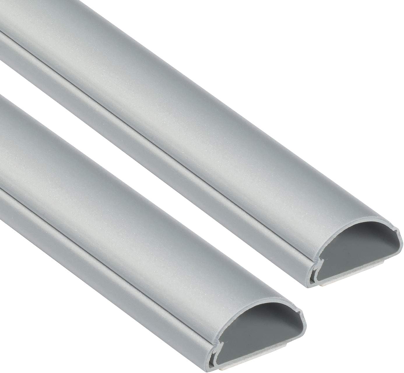 D-Line Half Round Cord Hider, Patented Cable Cover, Hide TV Wall Mount Wires, Raceway for Cords, Decorative Wire Covers, Paintable, Adhesive Cable Concealer - 2X 1.18in W x 0.59in H x 39in L - Gray