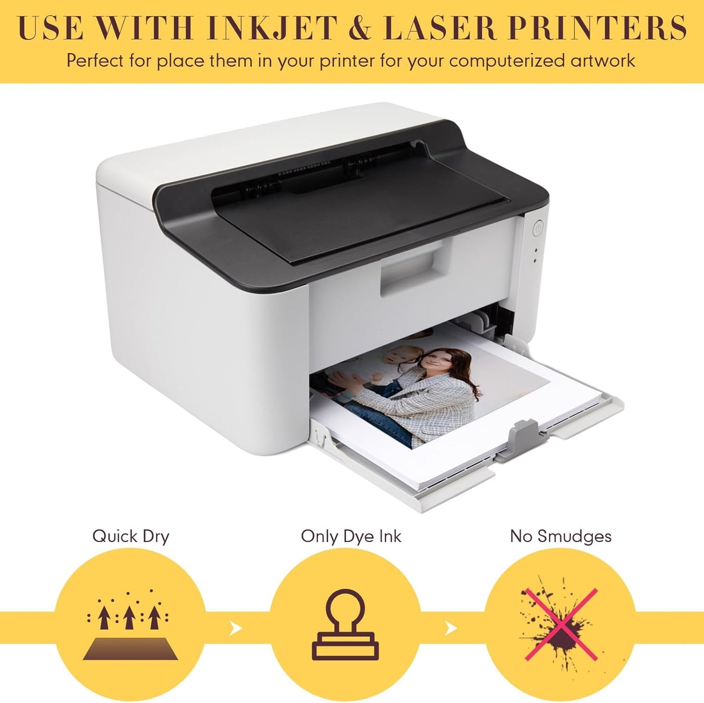 Fainne 600 Sheets Photo Paper 8.5 x 11 in Glossy Double Sided 54lbs 9.5mil 200gsm Photo Paper Glossy Card Stock for Inkjet Printing Printer Making Pictures Calendar Greeting Card Printing