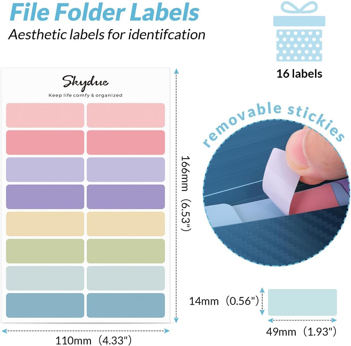 SKYDUE Accordion File Organizer, Expanding File Folder with 7 Pockets, Portable Receipt Paper Documents Organizer, Letter Size Filing Folder School Office Supplies, Dark Blue