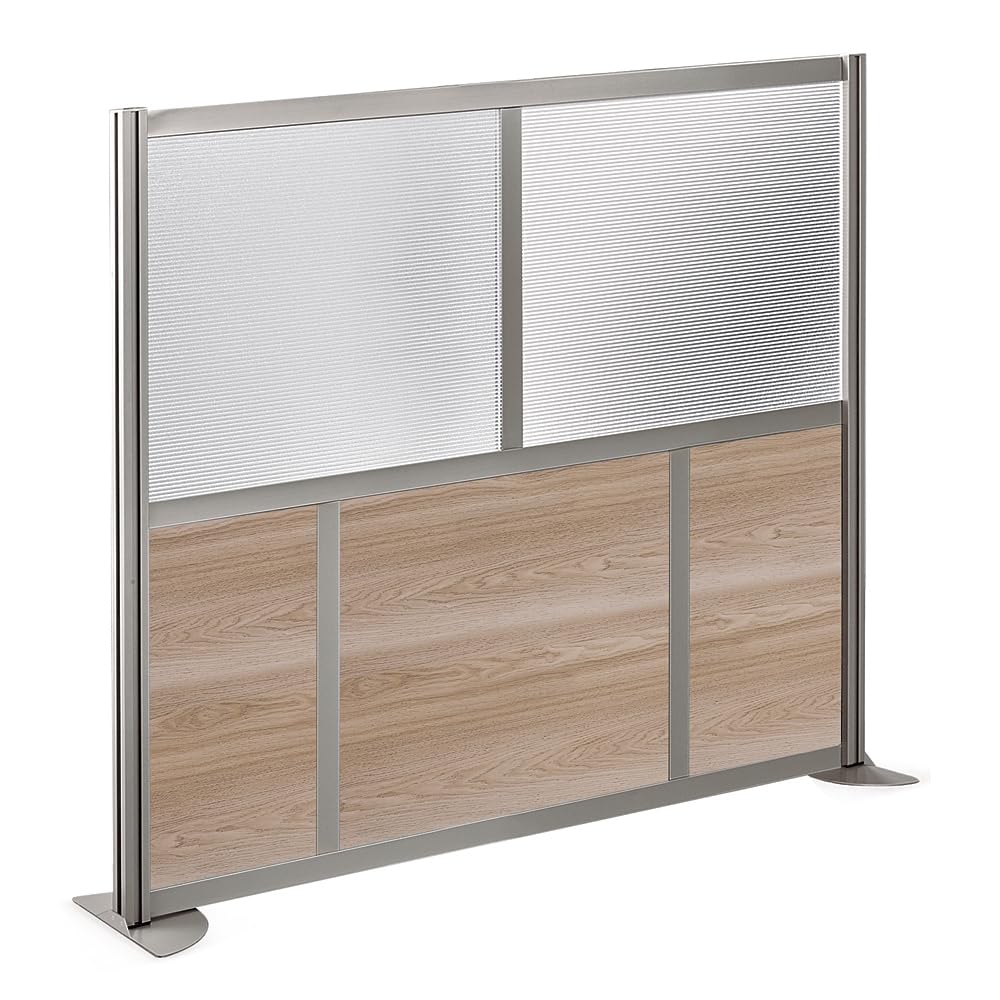 NBF Office Partition, Cubicle Wall Divider, Modern Room Separator, Free Standing Privacy Panel, 52" H x 60" W, Indoor, Espresso