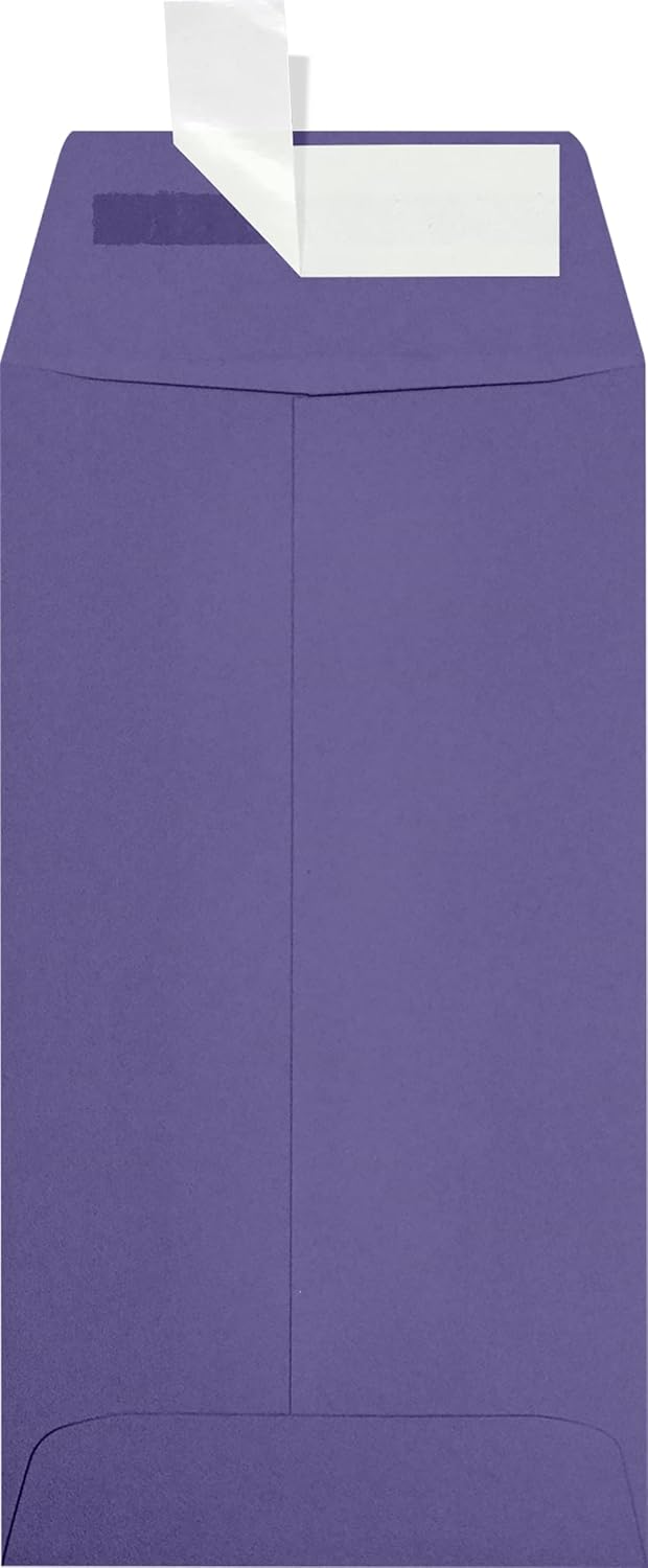 LUXPaper #7 Coin Envelopes | Peel & Press | 3 1/2" x 6 1/2" | Wisteria Purple | 80lb. Text | 1,000 Qty