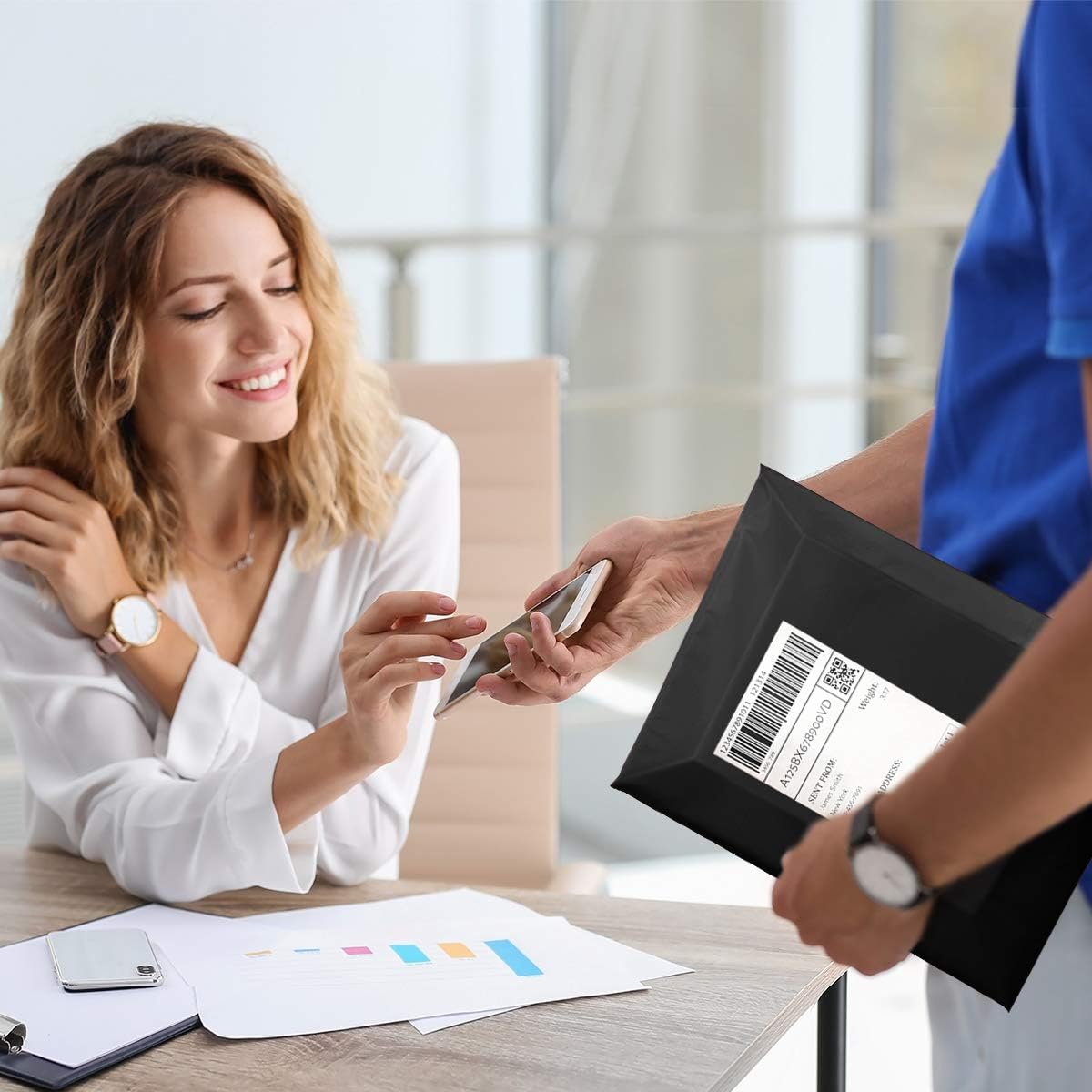 UCGOU Poly Mailers 10x13 Inch Black 200 Pack Shipping Bags #4 Strong Mailing Envelopes Boutique Packaging Postal Self Seal Adhesive Waterproof and Tear Proof Small Business for Clothes,Books