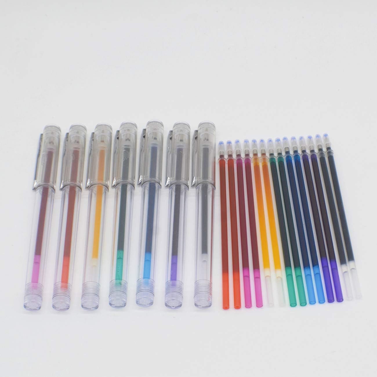 7 Colors Water Erasable Marking Pens, Washable Fabric Marker,7 Pack with 14 Refills