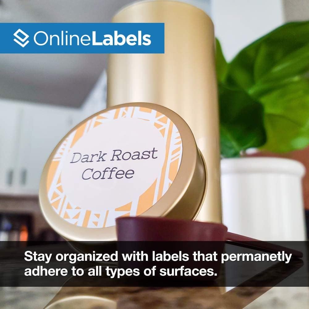 OnlineLabels 3" Round Labels – Permanent Adhesive, White Matte – for Product Packaging, Bottles, & Custom Stickers – for Inkjet & Laser Printers – Pack of 30,000 Labels, 5,000 Sheets OL2279WX