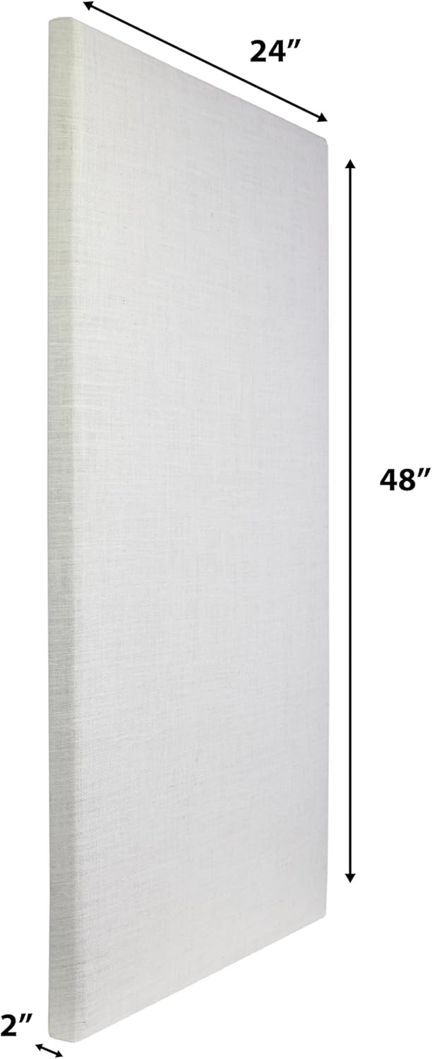 ATS Acoustics Sound Absorbing Acoustic Panel 24" x 48" x 2" Beveled Edge (Ivory)