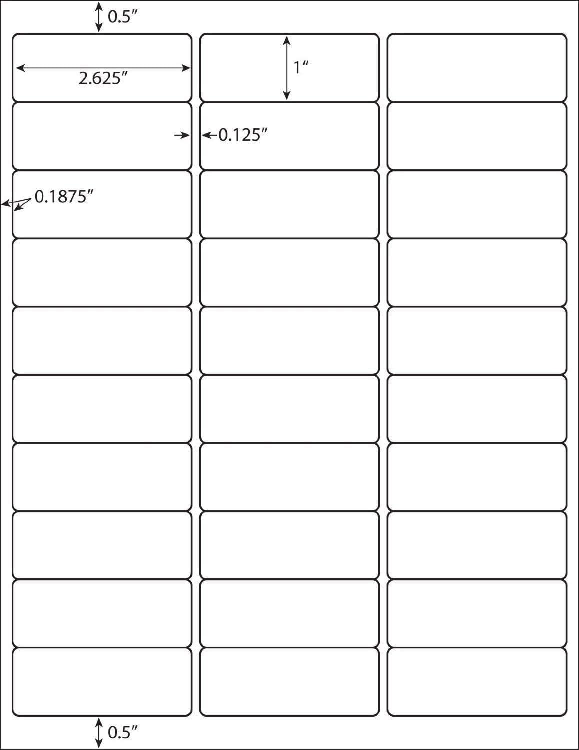 30 up 1" x 2-5/8" Shipping Labels, 150 Sheets White Sticker Address Labels/SKU Labels for Laser and Inkjet Printers (4500 Labels)