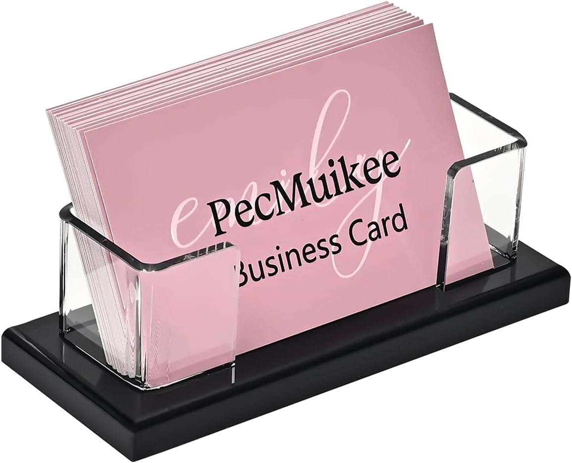 PecMuikee Business Card Holder for Desk，Acrylic Business Card Display Stand,Multiple Business Card Holders for Office, Exhibition, Home, Restaurant (slot 1)