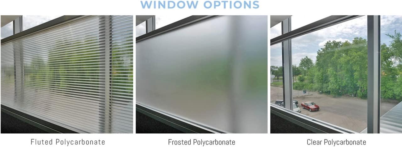 Versare Hush Screen Portable Room Divider | Workstation Wall Divider | Freestanding Privacy Hush Panels | Clear Fluted Windows | Fabric Office Divider Screen | Great for Room Separation