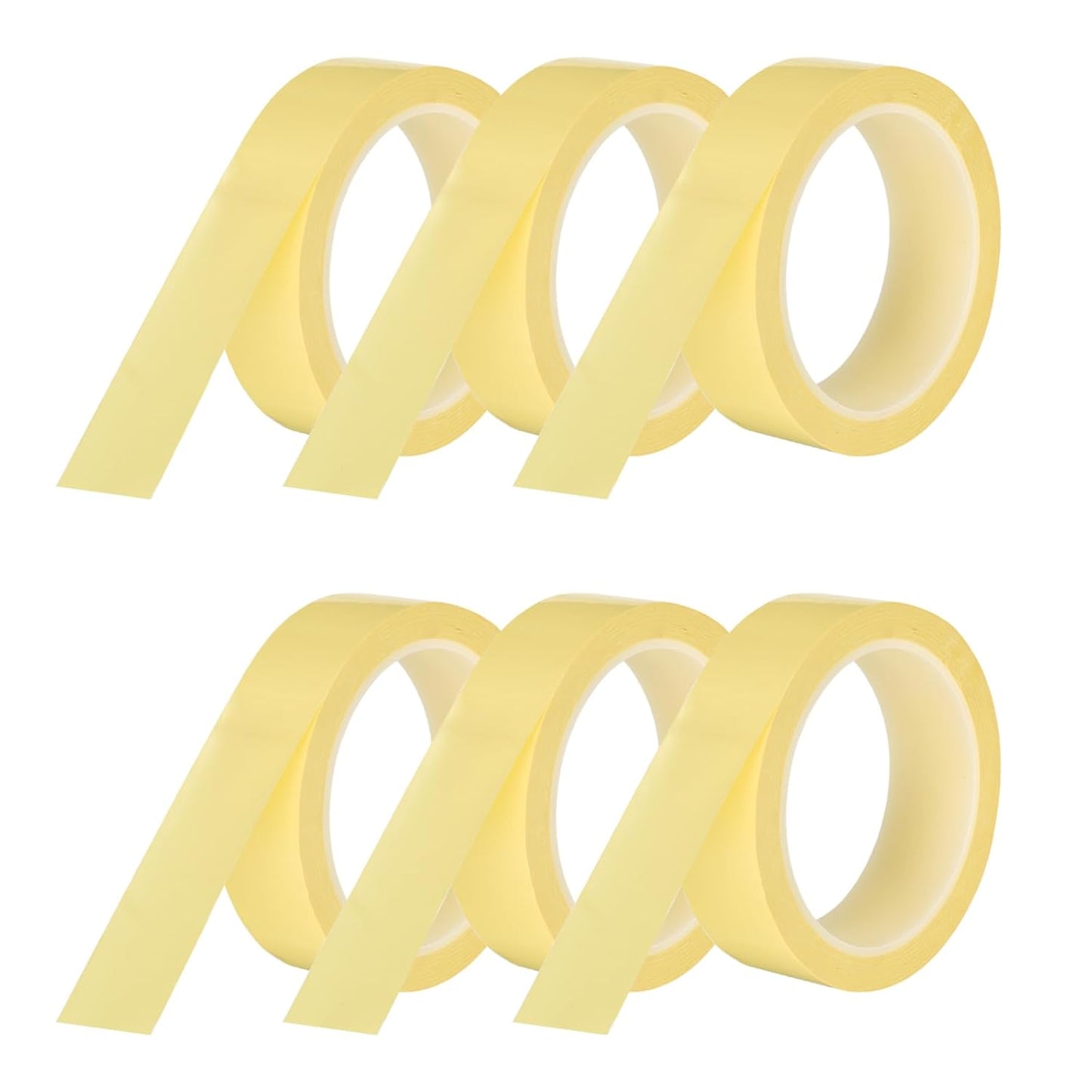 MECCANIXITY 6 Rolls Whiteboard Tape Graphic Chart Tape 30mm 54.7 Yard Art Tape Thin Self-Adhesive Pinstripe Tape Masking Tape for Gift Wrapping Craft Supplies, Light Yellow