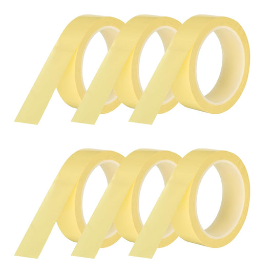 MECCANIXITY 6 Rolls Whiteboard Tape Graphic Chart Tape 30mm 54.7 Yard Art Tape Thin Self-Adhesive Pinstripe Tape Masking Tape for Gift Wrapping Craft Supplies, Light Yellow