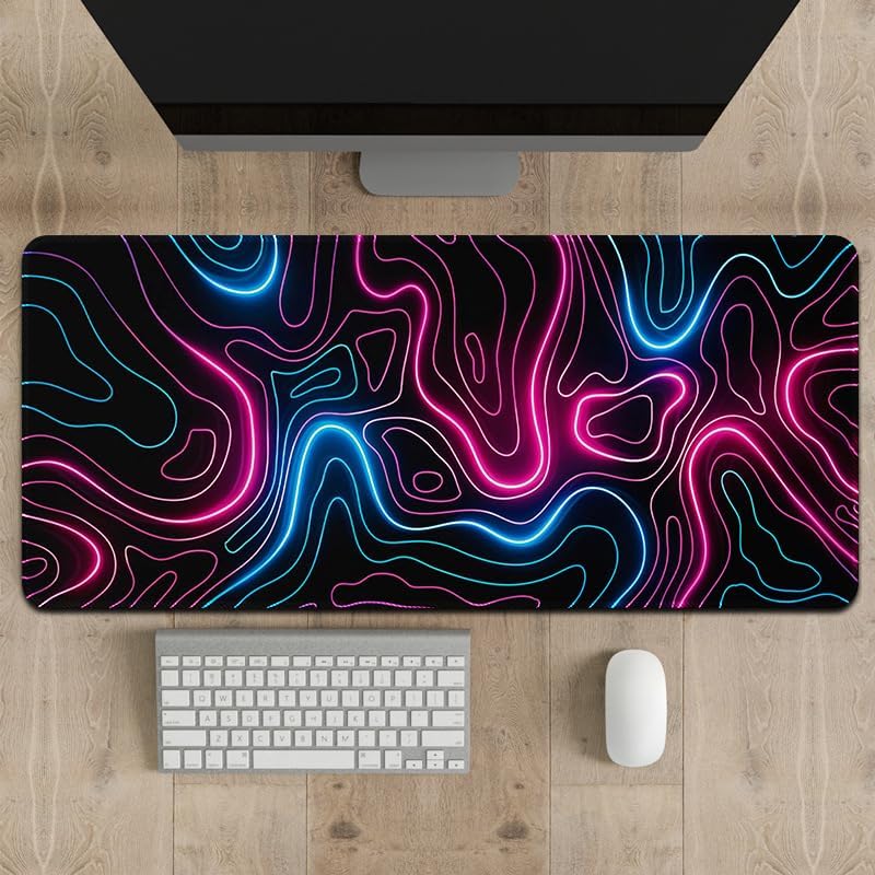 Large Mouse Pad for Desk - Gaming Mouse Pad with Non-Slip Base Stitched Edges, Desk Mat Desk Pad for Keyboard and Mouse