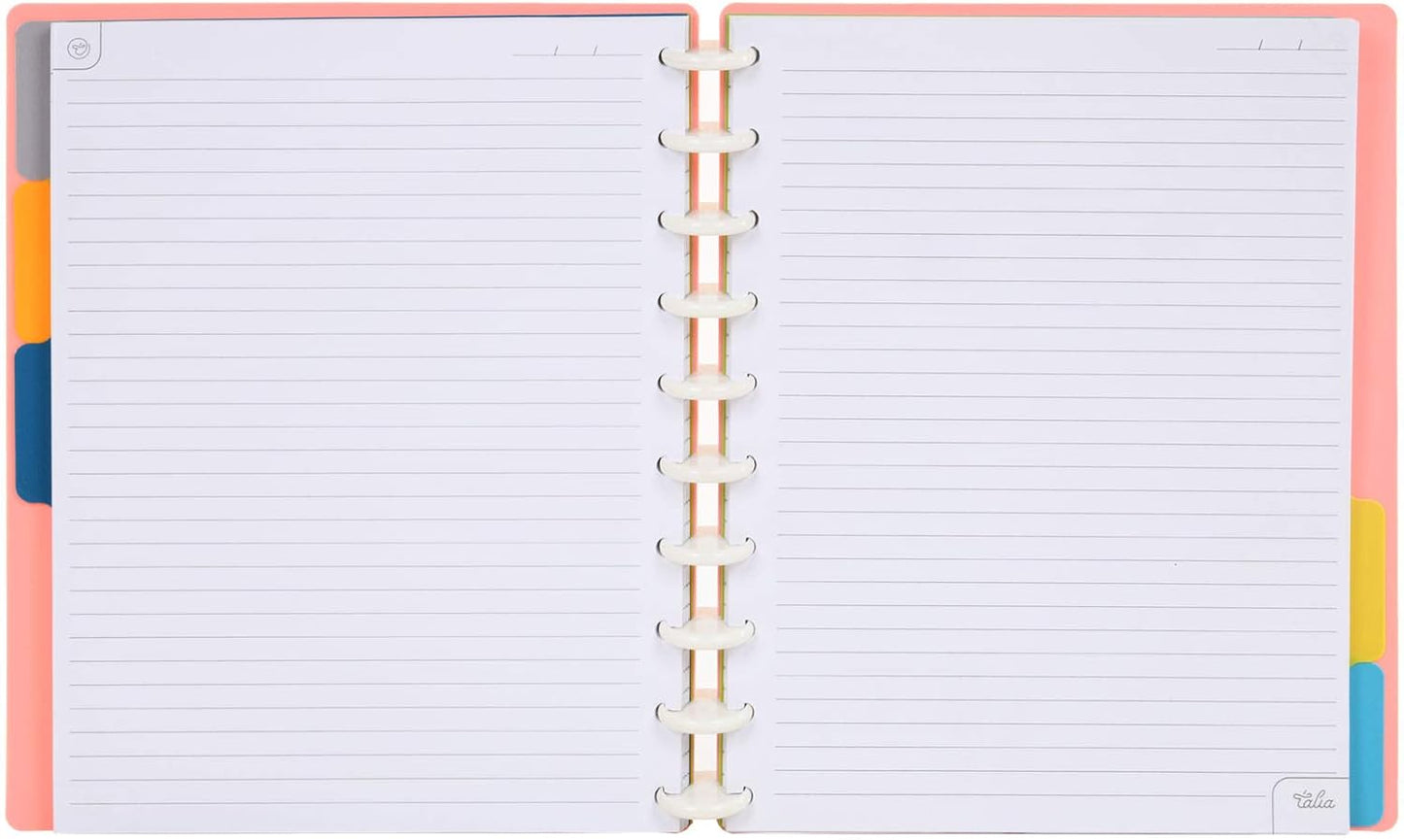 Talia Discbound Notebooks, Planner, Customizable, (Salmon, Midsize (7.5in x 9.75in))